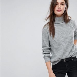 Grey cable knit sweater